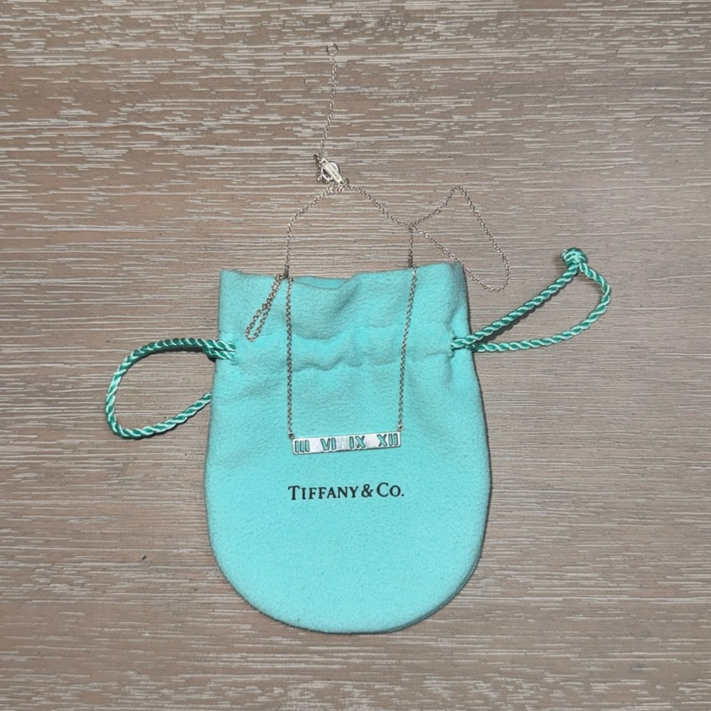 Tiffany & Co Atlas Bar Plate Pendant Necklace